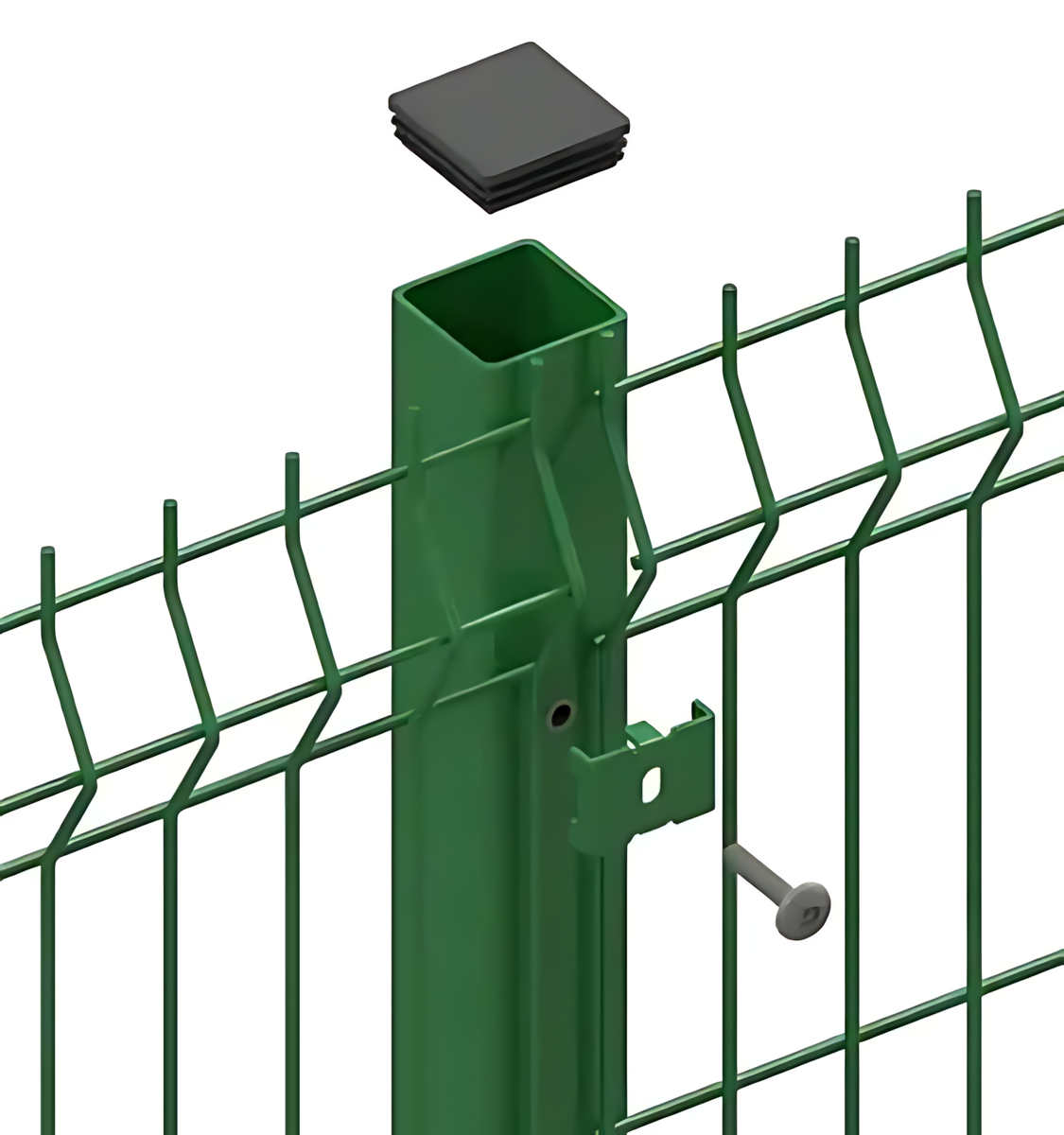 Post for Panel with Post Cap – 2.5m High, 60mm × 80mm, Green